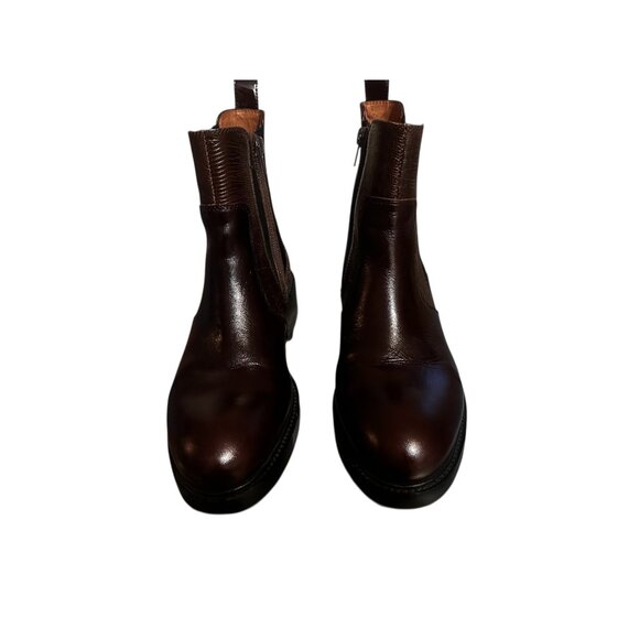 Jeffrey Campbell Edmond Chelsea Booties Women 8 Brown Real Leather Zipper Classi - Picture 5 of 16